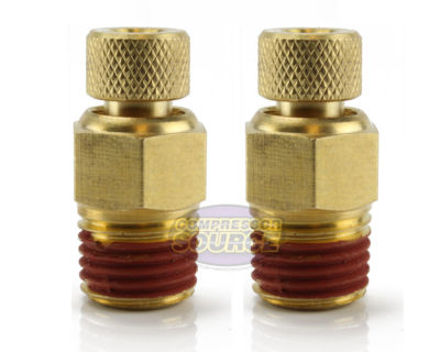 2 Male 1/4'' Air Compressor Tank Moisture Water Drain Twist Petcock Brass New