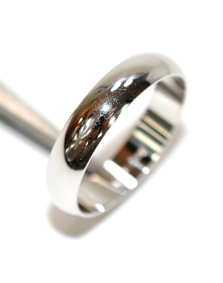 10K Solid White Gold Wedding Band Men's Ring Men's Band Wedding Band Bridal - Image 4 of 4