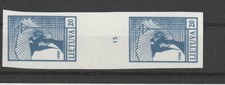 LITAUEN FRIEDENSENGEL 1990 20 ct SENKRECHTES PAAR MIT ZWISCHENSTEG   **