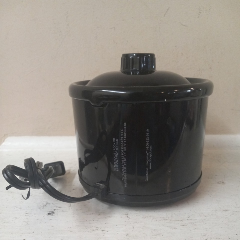 Rival Crock Pot Little Dipper Mini Slow Cooker Stoneware Black 32041
