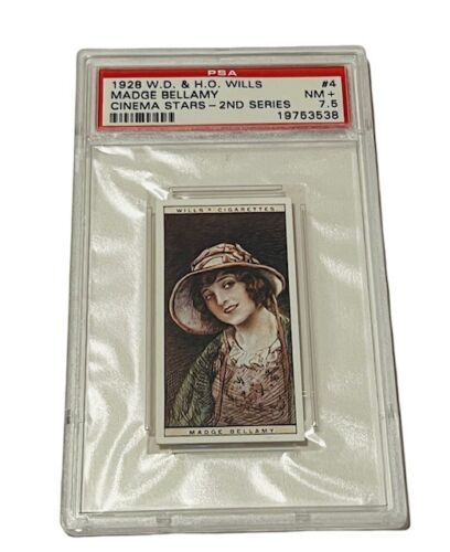 Cinema Stars 1928 WD HO Wills tobacco card PSA 7.5 Madge Bellamy White Zombie #4 - Afbeelding 1 van 3