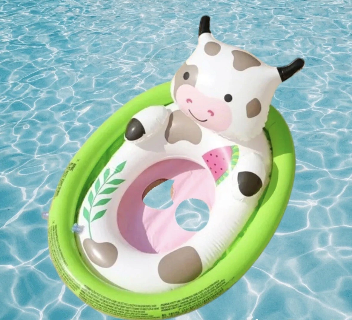 Water Sun Fun Inflatable Baby Pool Float Cow Design Kids Summer