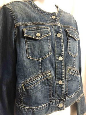 no collar jean jacket