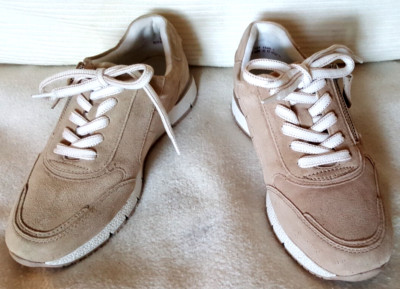 Medicus moderne Sneaker echt Leder Nubukleder 37,5 beige fast neu