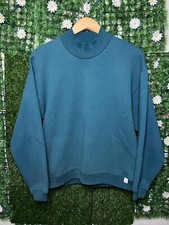 Vintage Russell Athletic Blank Crewneck Sweatshirt Teal Blue USA Made Medium SEE