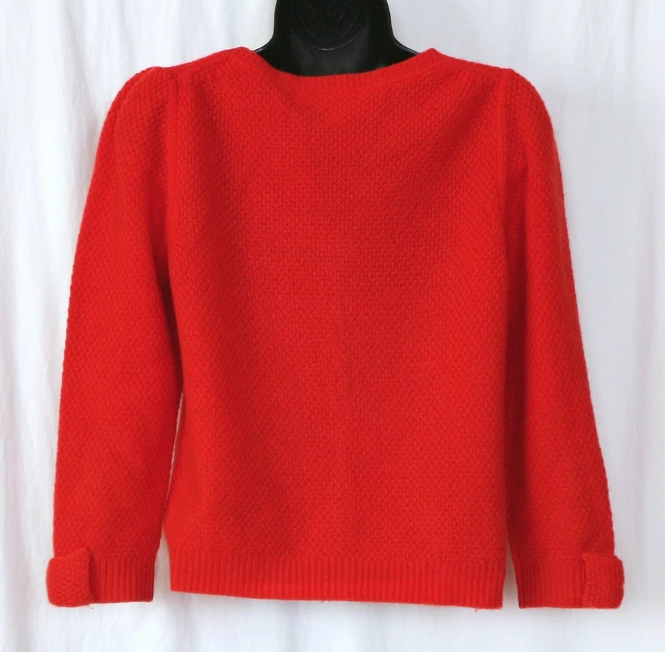 Cárdigan HWR Naranja Cashmr 3/4 Slvs Longitud Cintura 34 en Pecho 20 en Largo Talla M EXCELENTE Foto 2 de 4