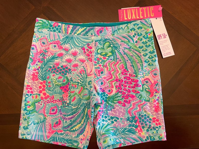 NEW Lilly Pulitzer Bike Shorts Girls Size XL Mini Weekender Multi Banana Split