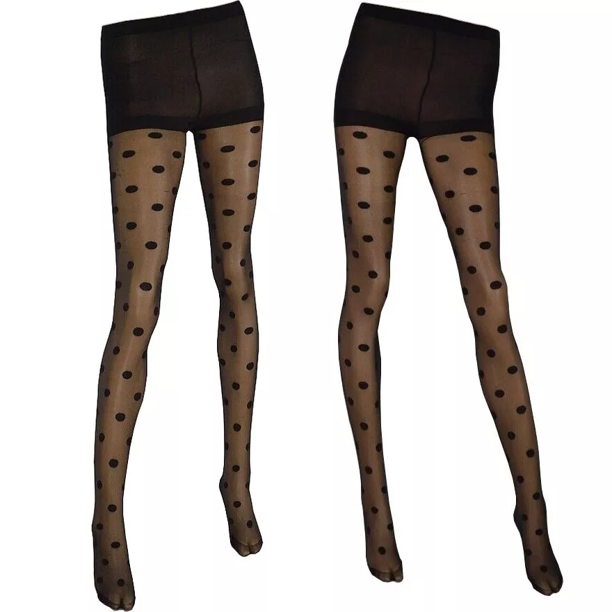 Adidas Ladies Net Tights Leggings Dots Hot Pants Stockings Retro Black