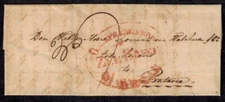 Dutch East Indies Pre Stamp 1856 Full Cover w/ Oval ZEEBRIEF In Red  190c