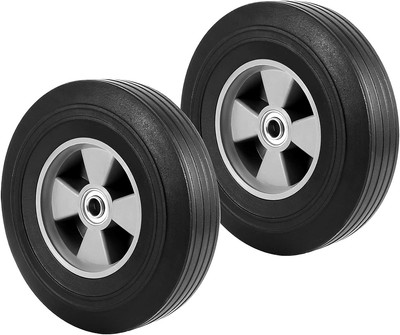 HOIGON 2 Pack 10 Inch Solid Rubber Hand Truck Wheel 5/8 Inch Ball Bearing New
