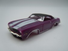 MODEL MOTORING PURPLE W/ WHITE '69 CAMARO RS SHELL  NEW  FITS AURORA TJET