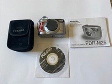 Toshiba PDR-M25 2MP Digital Camera with 3x Optical Zoom Silver Case Manual Parts