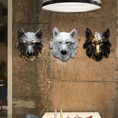 3D Tier Wolfskopf Wandkunst Dekorationen Wandskulptur für Eingangstür Kamin