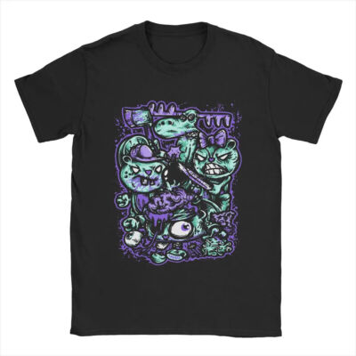 Happy Tree Friends Families T-Shirt for Men Cartoon Leisure Cotton Tees