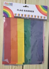 BRAND NEW PRIDE-RAINBOW FLAG BANNER 12FT  Banner Flag Sizes 10" X 8" .