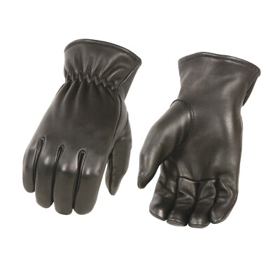 MG7595 Milwaukee Leather Mens Black Unlined USA Deerskin Gloves with Cinch Wrist