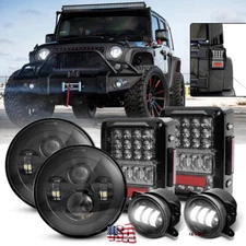 DOT Aporoved LED Tailights Headlight Fog Lamp Kit For Jeep 2007-2017 Wrangler JK
