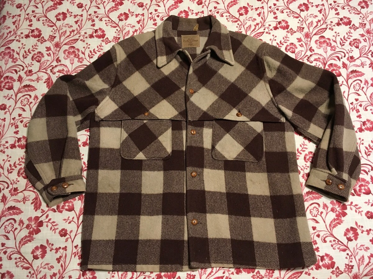 40s 50s Buck Skein Joe マッキーノジャケット バッファロー Vintage 40s BUCK SKEIN JOE Plaid Wool Hunting Outdoors JACKET COAT