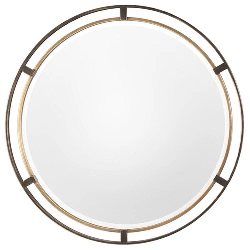 Uttermost Carrizo Contemporary MDF Iron and Glass Decorative Mirror in Bronze - Picture 1 of 4