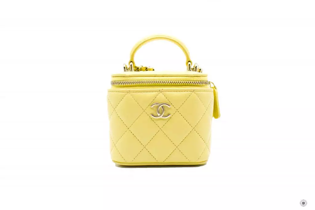 Chanel AP2198B06660 Small Vanity Case Yellow / NG754 Calfskin Shoulder Bags GHW