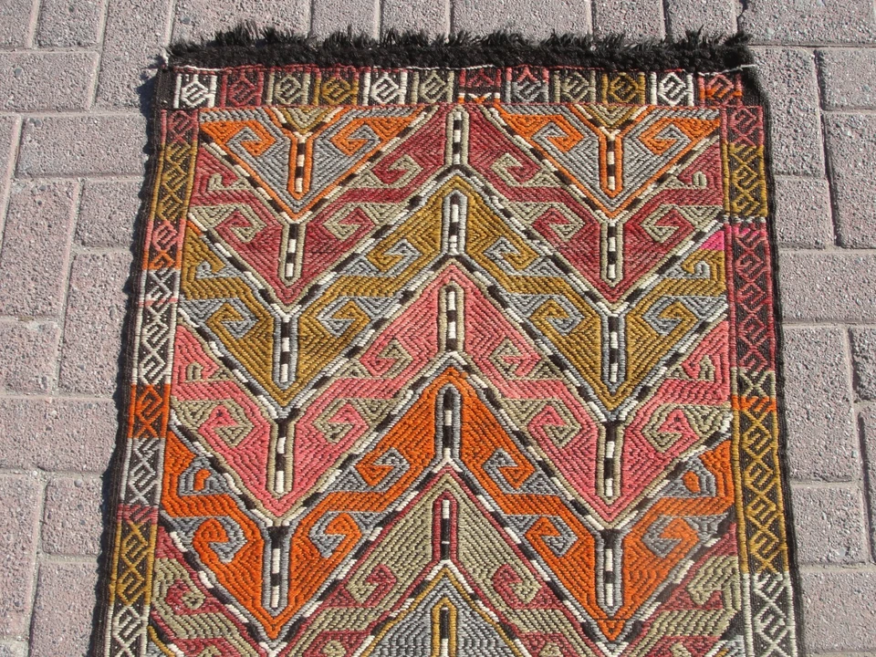 3x4 Small Rug Turkish Kilim Area rugs for living room Kelim Teppich Bedroom rugs - Image 3 of 4