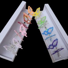 8 rainbow butterfly clips moving flutter wings 90s nostalgic y2k whimsical fairy