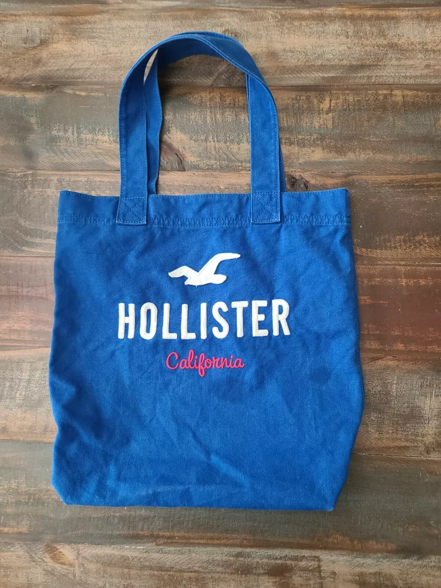 HOLLISTER CALIFORNIA Blue Tote Beach Pool Bag Logo Embroidered Washable