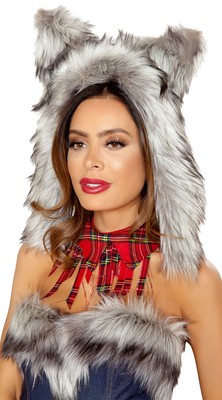 Roma Big Bad Wolf Faux Fur Hood Costume Accessory 4832