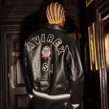 Avirex Men's  Real Bomber American Flight Icon Jacket