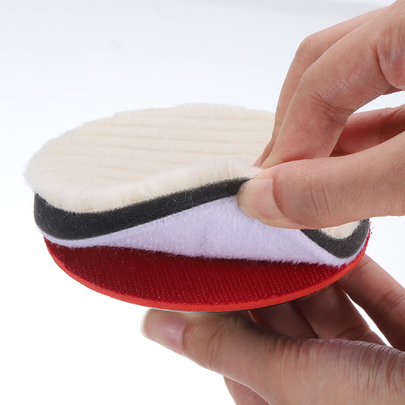 2" Wool Felt Sponge Polishing Pad Hook and Loop Fine Polishing 8pcs