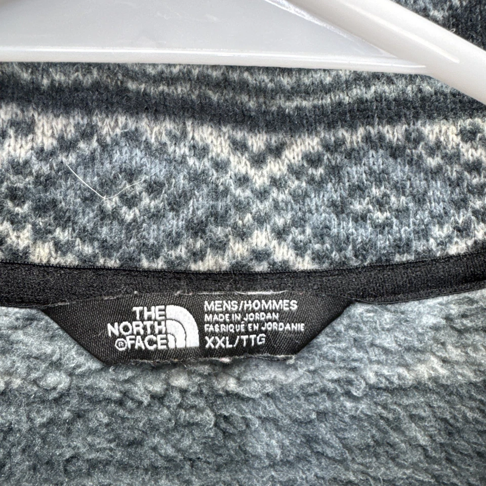 The North Face 1/4 Zip Fleece Jacket Fair Isle Aztec Mens 2XL Tsillan Sweater - Image 2 of 4