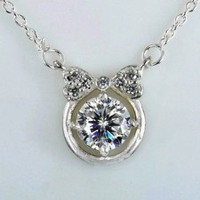 Round Shape 4.00Ct. Certified White Diamond Pendant In 925 Silver - Tariffs Free