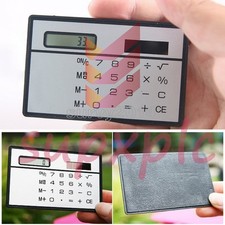 2PCS 8-Digits Ultra Thin Mini Slim Credit Card Solar Power Pocket Calculator
