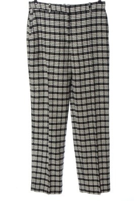 ZARA BASIC Stoffhose Damen Hose Gr. DE 38 schwarz-weiß Business-Look