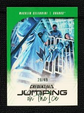 2024-25 Credentials Jumping on the Ice Green 28/49 Macklin Celebrini #JI-MC 0t9q