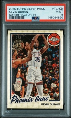 2025 Topps Chrome Kevin Durant 45th Anniversary Superfractor 1/1 PSA 9 Mint Suns