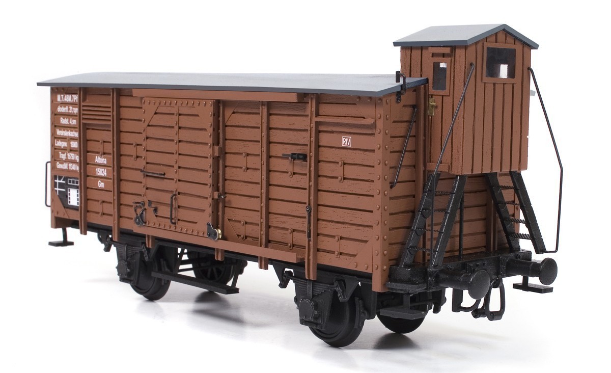 Wagon de marchandise OcCre 56002 couvert avec guérite kit de construction bois modélisme 1/32