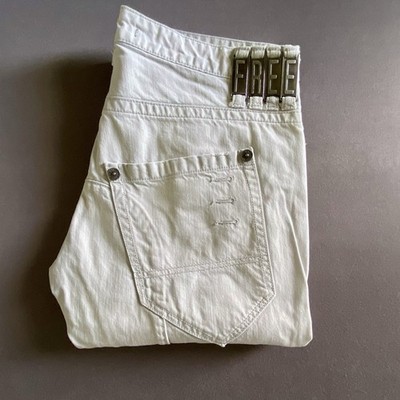 Free Wave Herren-Jeans, Slim Fit, Gr. 36, weiß / kreide, wie neu
