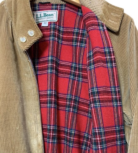 LL Bean Jacket Mens Size 42 Large Brown Corduroy Wool Lined USA Made Vintage - Picture 5 of 8