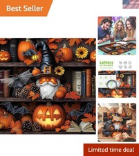 Vibrant 500-Piece Halloween Puzzle for Adults - Engaging Pumpkin Bookshelf Scene