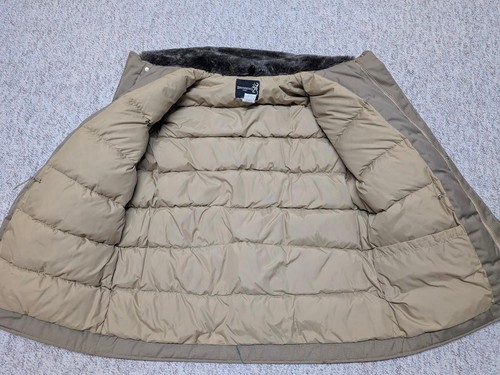 vintage USA made BROWNING puffer GOOSE DOWN coat XL leather trim PARKA insulated - Picture 10 of 15