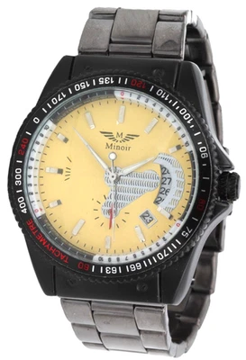 Minoir Montre pour Homme Tonnere Gris Noir/Jaune Montre Automatique Montre - Photo 1/3