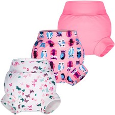 Baby Swim Diapers 3pcs, Reusable Adjustable Washable Waterproof Swimming Diap...