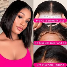 Short Bob Wig Human Hair StraightWear to Go 4x4 Lace Closure Bob Wigs Human Hair
