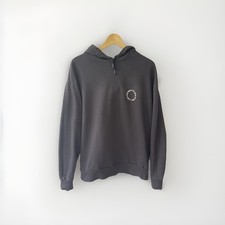 P&Co Black Pullover Hoodie Size Medium Slogan Embroidery 100% Cotton
