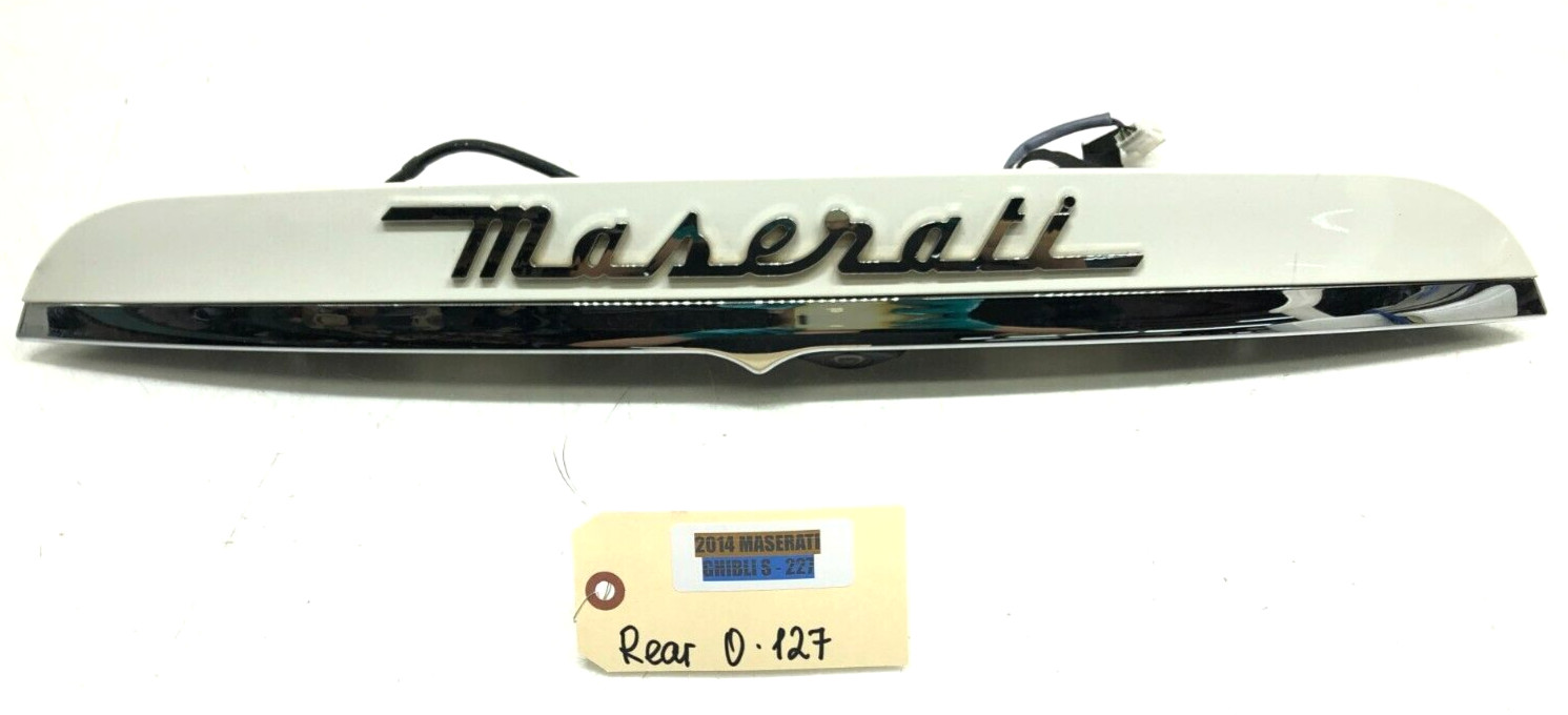 2014-2017 MASERATI GHIBLI S Q4 REAR TRUNK LID MOLDING W/ CAMERA OEM WHITE.