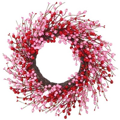 BINFEN 20'' Valentines Day Wreath   Pink & Red Berry Valentine s Day Wreaths for