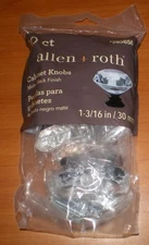 Allen & Roth Clear Crystal / Matte Black Cabinet Knobs 10 pack NEW 2956584