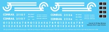 HO Scale - Conrail N7D Bay Window Caboose Decals Short Logo