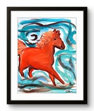 Pony in the Wind Figurative Abstract Expressionist Art Painting